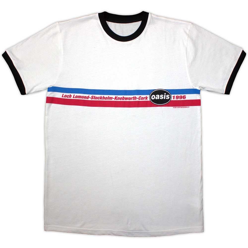OASIS オアシス (10月 来日 記念 ) - 1996 Tour Horizontal Stripes Ringer / リンガー / Tシャツ / メンズ - PGS